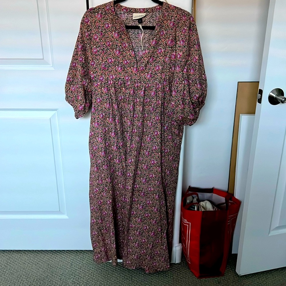 Floral Cottagecore Caftan Maxi Dress XS